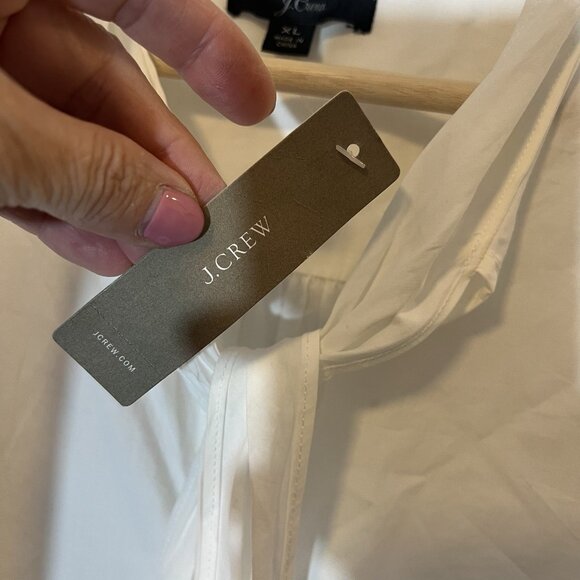 J.Crew Women’s Top Tie Neck Blouse XL Long Sleeves 100% Cotton NWT - Picture 7 of 11